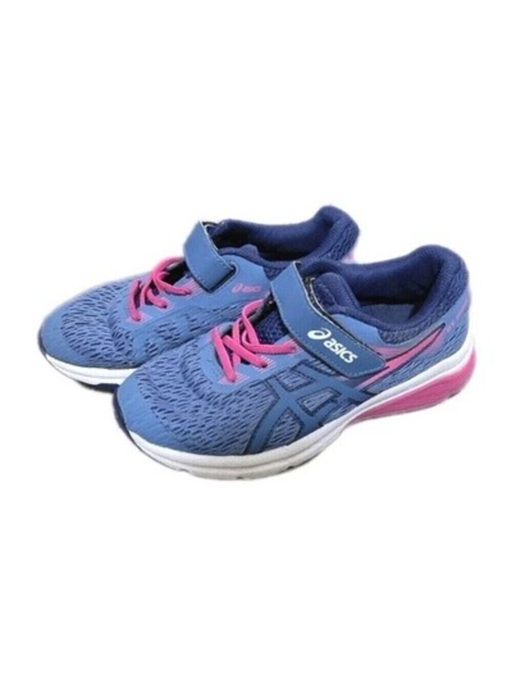 Asics GT Women’s Sz 2 Blue Pink Athletic Running Shoes Sneakers Hook And Loop